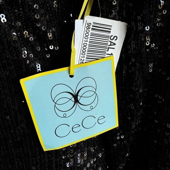 CeCe One Shoulder Sequin Dress With Bow NWT - Picture 8 of 10